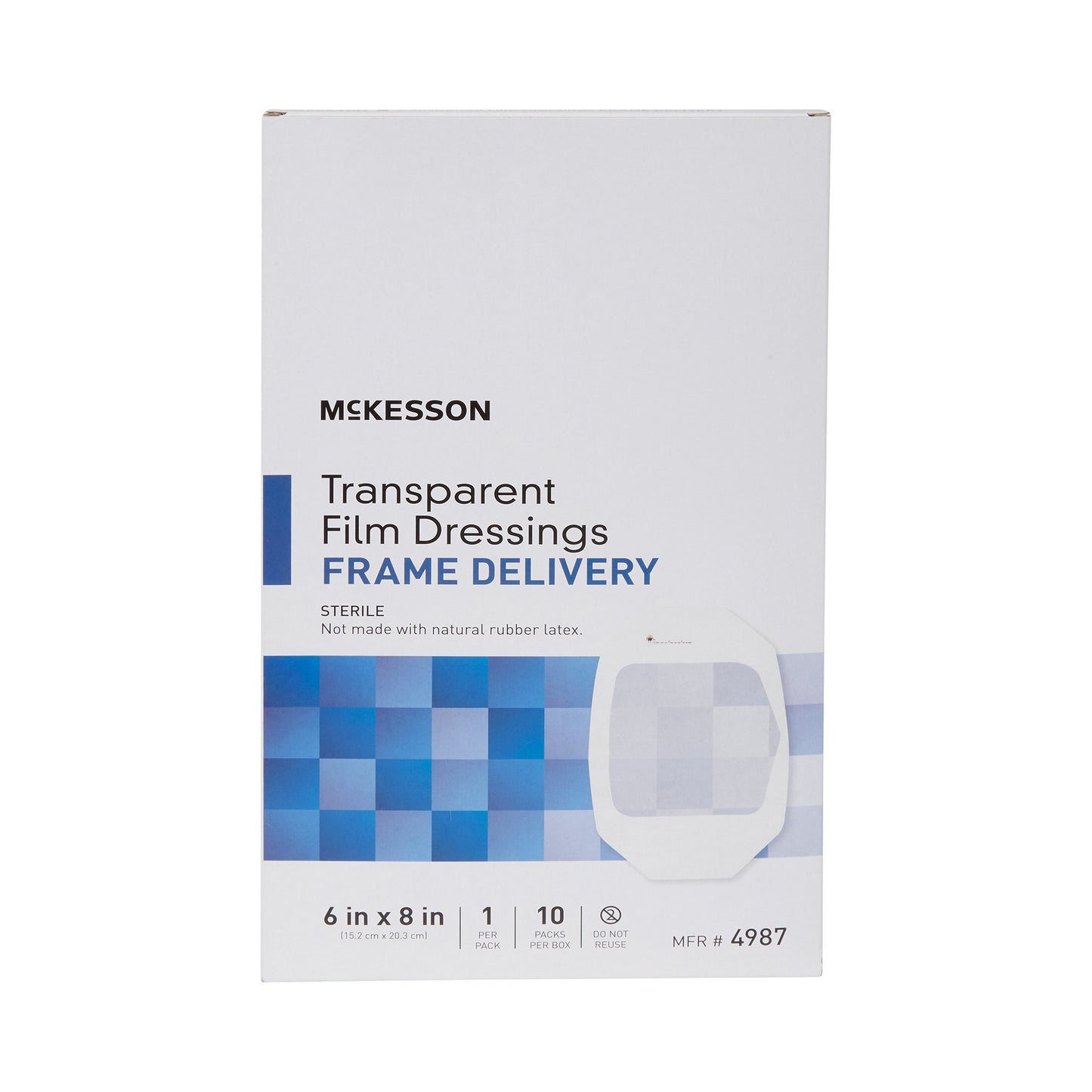 McKesson Transparent Film Dressing 6 X 8 Inch Frame Style Delivery Octagon Sterile (886410_BX)