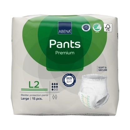 Abena® Premium Pants L2 Unisex Adult Absorbent Underwear Pull On with Tear Away Seams Large Disposable Heavy Absorbency (1218234_CS)