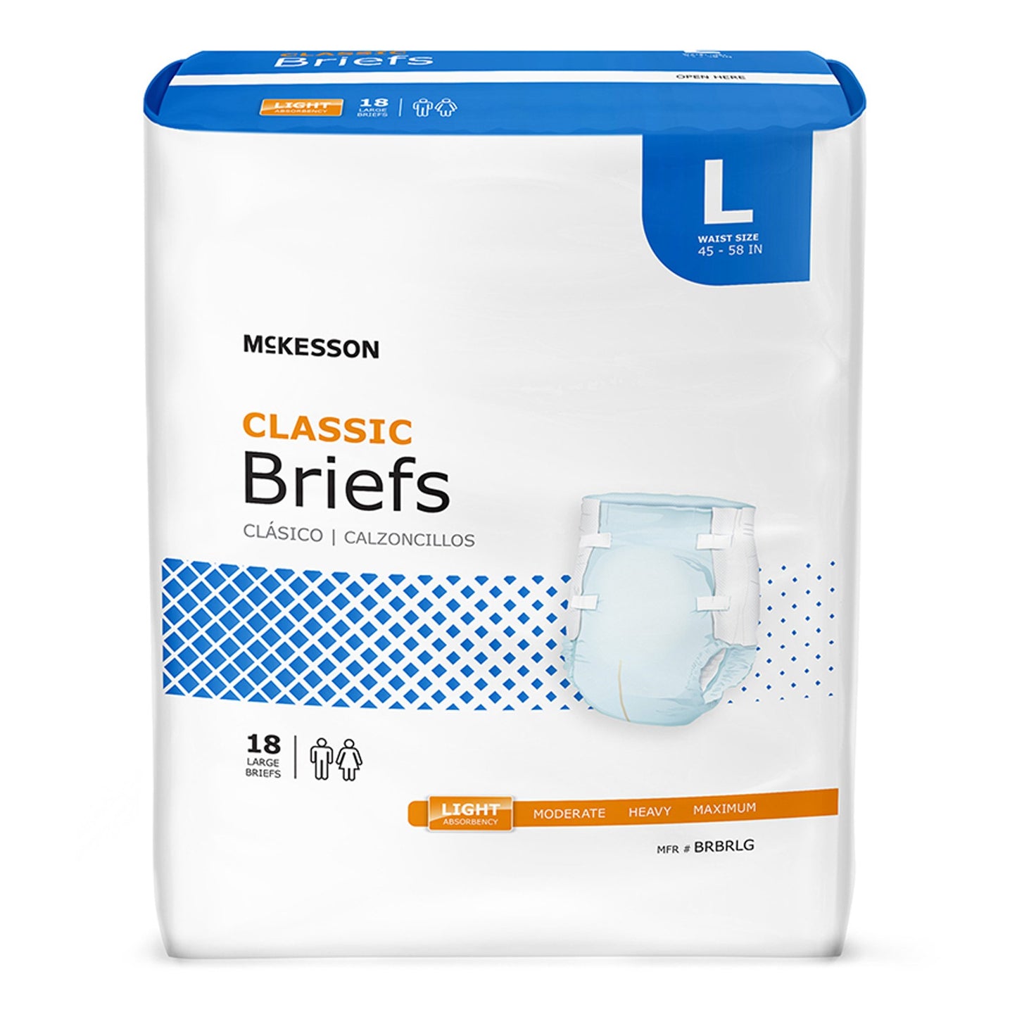 McKesson Classic Unisex Adult Incontinence Brief Large Disposable Light Absorbency (973139_CS)