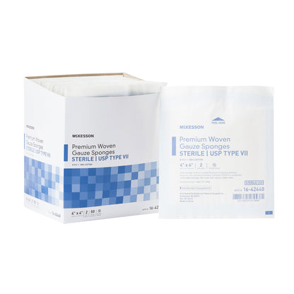 McKesson Gauze Sponge 4 X 4 Inch 8-Ply Sterile 2 per Pack (447085_BX)