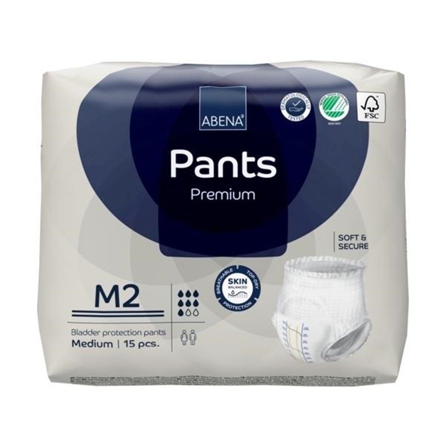 Abena® Premium Pants M2 Unisex Adult Absorbent Underwear Pull On with Tear Away Seams Medium Disposable Heavy Absorbency (1218230_CS)
