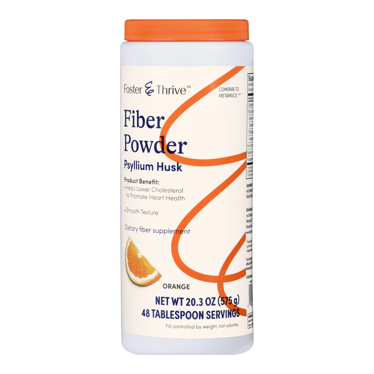Foster & Thrive™ Fiber Supplement Orange Flavor Powder 20.3 oz. Psyllium Husk (1235081_EA)