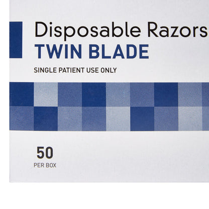 McKesson Personal Razor Single Edge Twin Blade NonSterile Disposable (474704_CS)