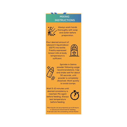 Gelmix® Infant Formula and Breast Milk Thickener 2.4 Gram Individual Packet Unflavored Powder IDDSI Level 1 Slightly Thick (1148667_EA)