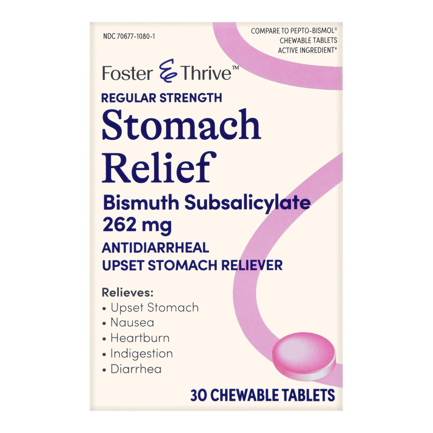Foster & Thrive™ Anti-Diarrheal 262 mg Strength Chewable Tablet 30 per Box (1235080_CT)