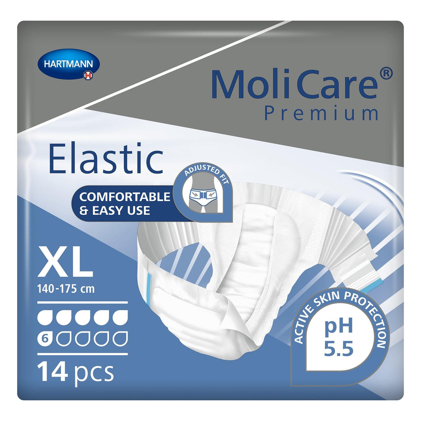 MoliCare® Premium Elastic 6D Unisex Adult Incontinence Brief X-Large Disposable Moderate Absorbency (1174289_CS)
