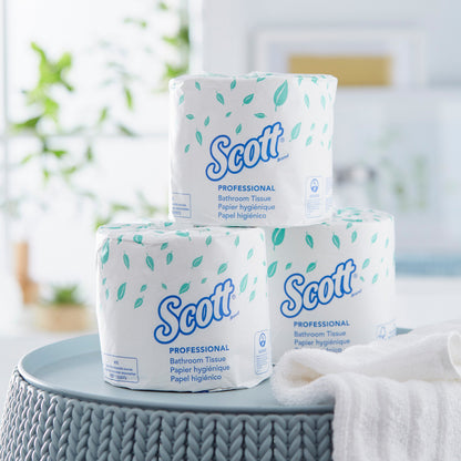 Scott® Essential Toilet Tissue White 2-Ply Standard Size Cored Roll 550 Sheets 4 X 4-1/10 Inch (509038_RL)