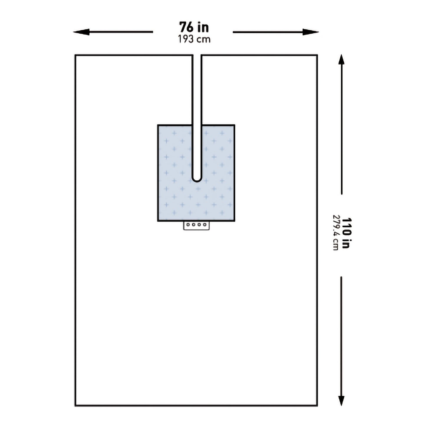 McKesson Orthopedic Drape U-Drape with Split 76 W X 110 L Inch Sterile (1101302_CS)
