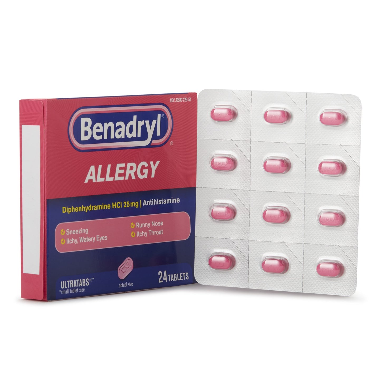 Benadryl® Allergy Relief 25 mg Strength Tablet 24 per Box (825634_CT)
