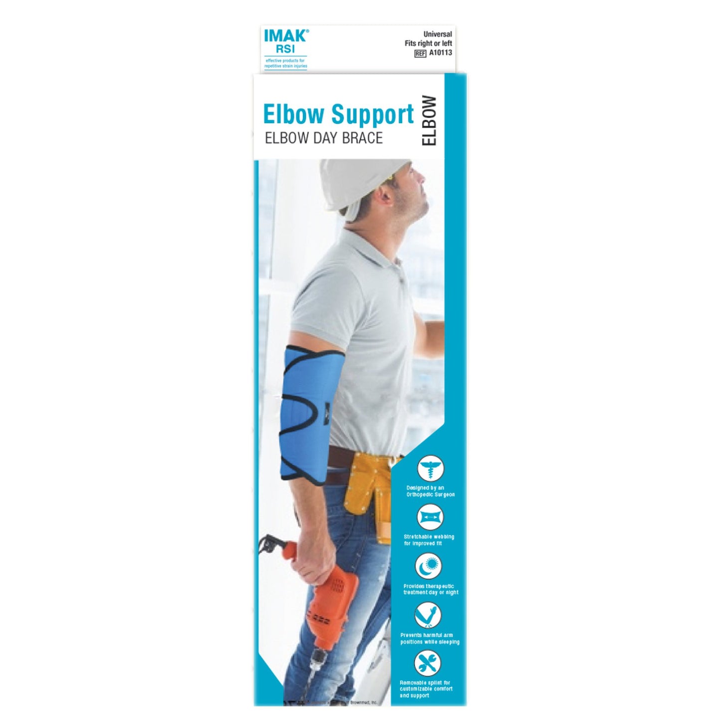 Brownmed Elbow Support One Size Fits Most Hook and Loop Strap Fastening Blue (834857_EA)