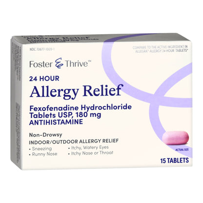 Foster & Thrive™ Allergy Relief 180 mg Strength Tablet 15 per Box (1238969_BX)
