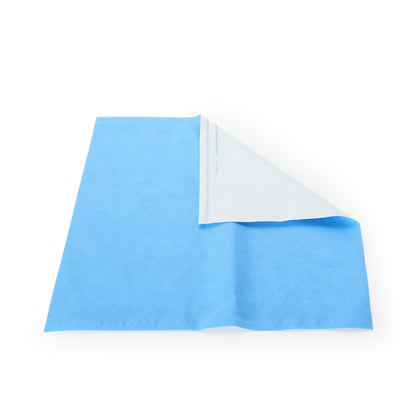 QUICK CHECK* H500 Sterilization Wrap White / Blue 24 X 24 Inch Dual Layer SMS Polypropylene Steam / EO Gas / Hydrogen Peroxide (809418_CS)