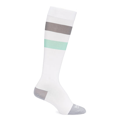 Motif Medical Maternity Compression Socks Knee High Medium White / Gray / Green Closed Toe (1196691_PR)