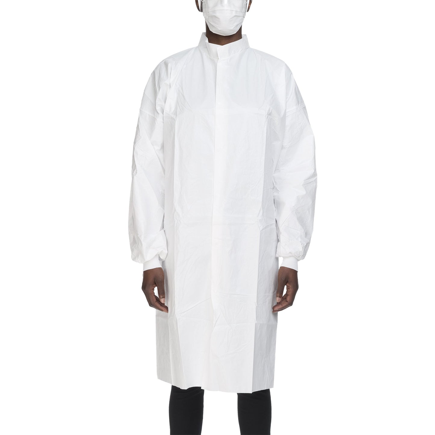 Contec® CritiGear™ Cleanroom Lab Coat White Large Knee Length Microporous Fabric Disposable (1128928_BG)