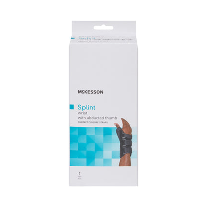 McKesson Wrist Brace with Abducted Thumb Aluminum / Foam / Spandex / Plastic Right Hand Black Small (1159138_EA)