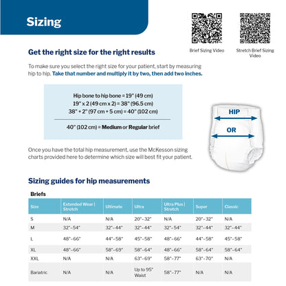McKesson Extended Wear Unisex Adult Incontinence Brief Large / X-Large Disposable Heavy Absorbency (980311_BG)