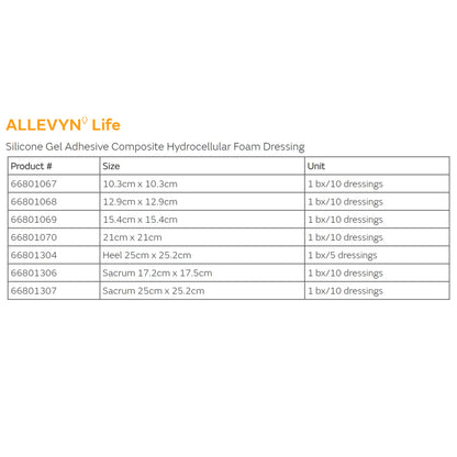 Allevyn Life Foam Dressing 8-1/4 X 8-1/4 Inch With Border Film Backing Silicone Gel Adhesive Quadrilobe Sterile (834488_EA)