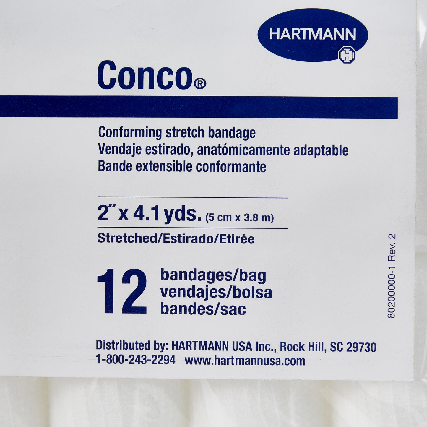 Conco® Conforming Bandage 2 Inch X 4-1/10 Yard 1-Ply NonSterile 12 per Pack (778836_CS)