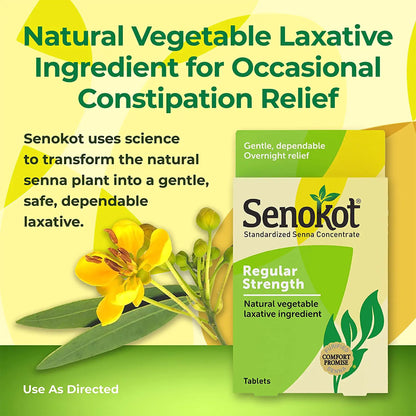 Senokot® Laxative Tablet 50 per Bottle 8.6 mg Strength Sennosides (830858_BT)