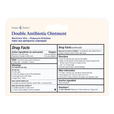 Foster & Thrive™ First Aid Antibiotic Bacitracin / Polymyxin B Ointment 1 oz. Tube (1245004_EA)