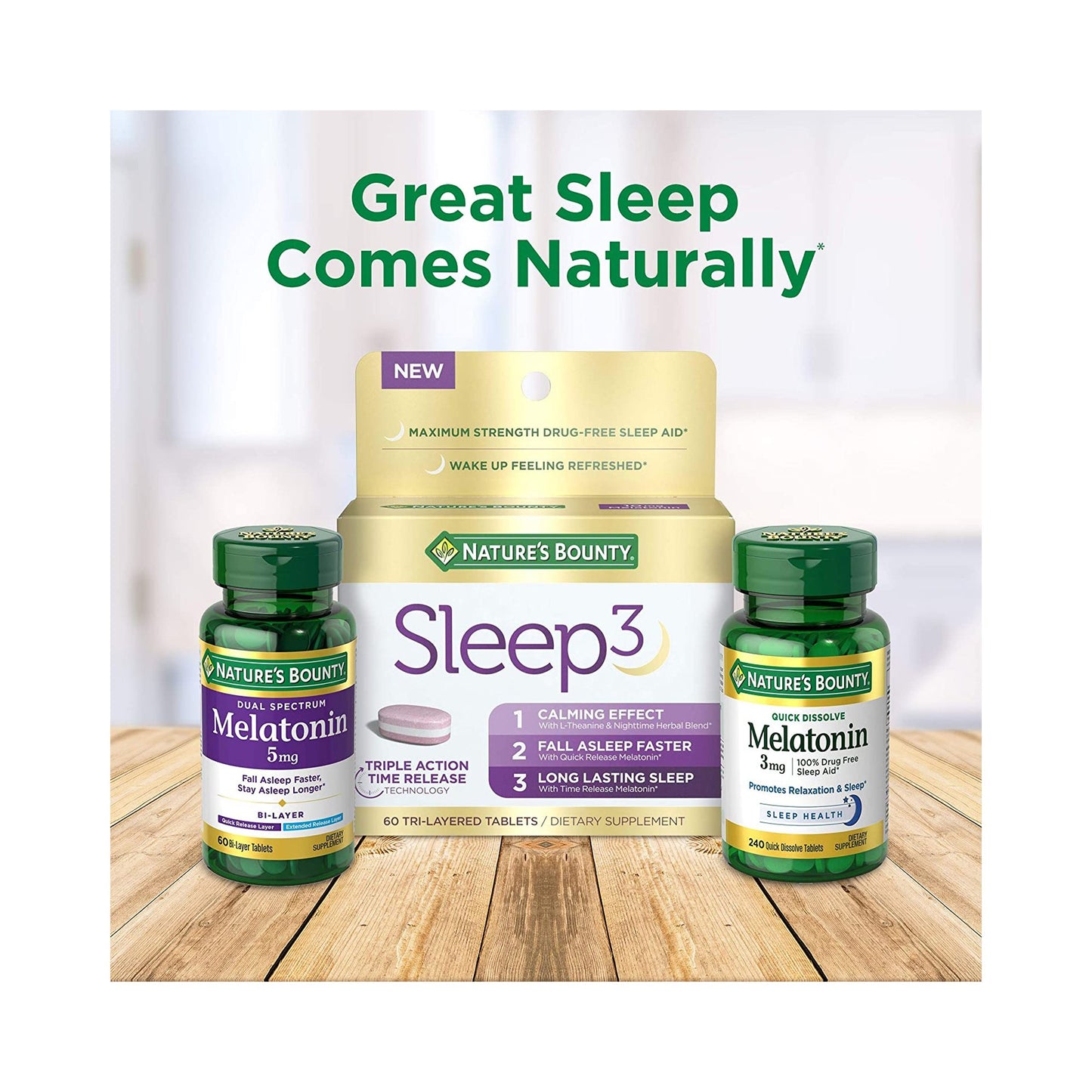 Nature's Bounty® Natural Sleep Aid 180 per Bottle Tablet 1 mg Strength (661252_BT)