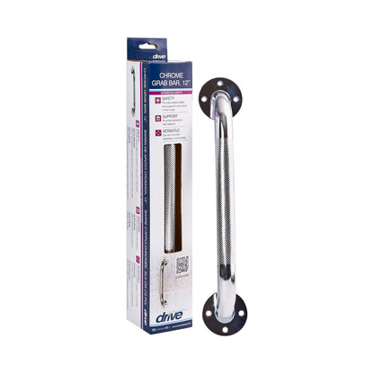 drive™ Wall Grab Bar Chrome Finish Knurled Steel (721883_EA)