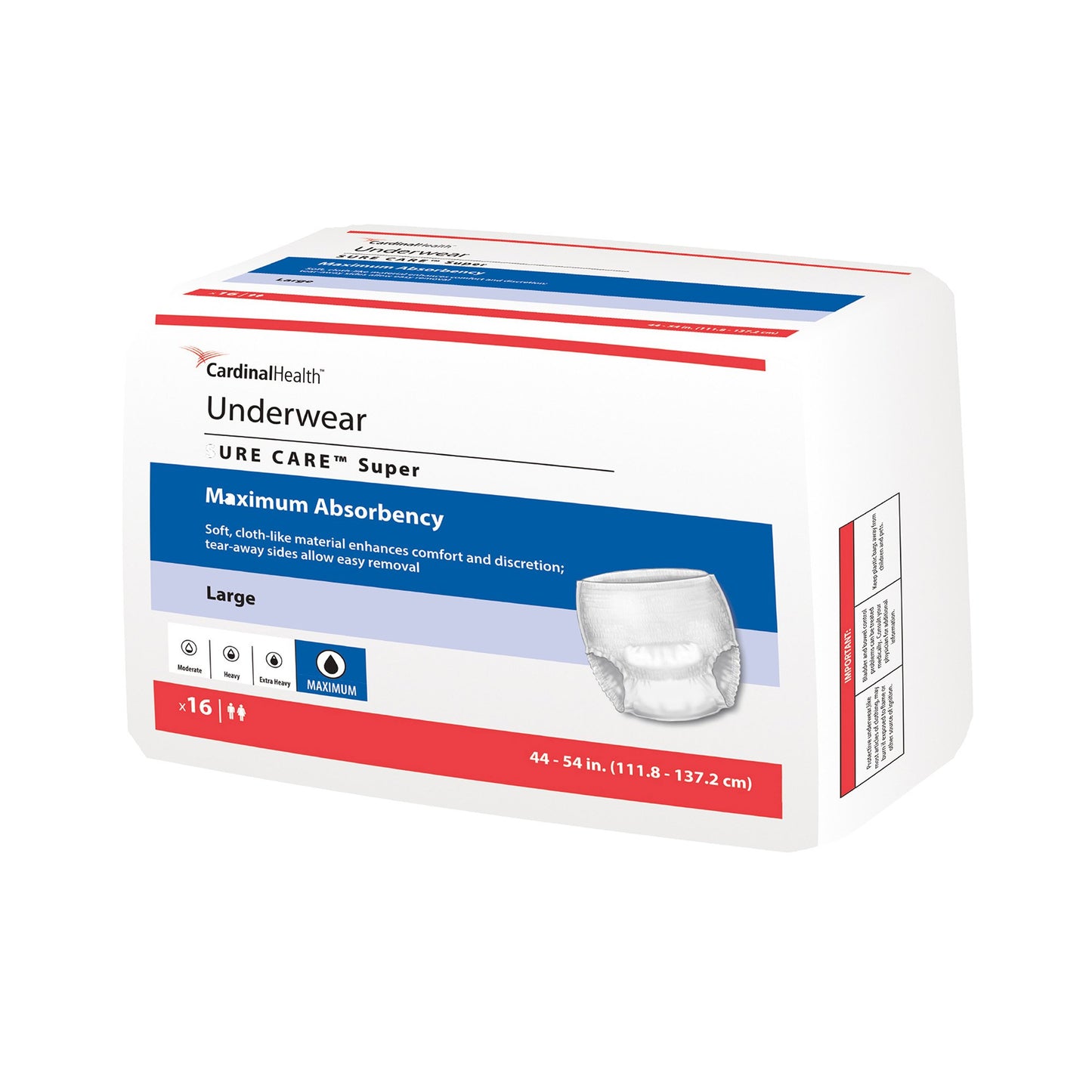 Sure Care™ Super Unisex Adult Absorbent Underwear Pull On with Tear Away Seams Medium Disposable Heavy Absorbency (439575_BG)