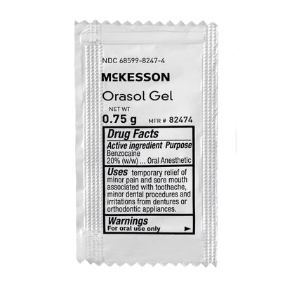 McKesson Oral Pain Relief 20% Strength Benzocaine Oral Gel 0.75 Gram (1111727_BX)