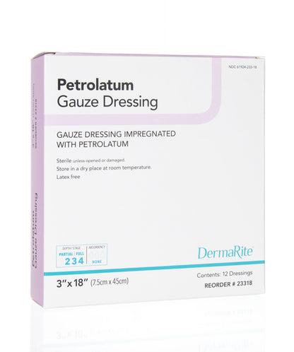 DermaRite® Petrolatum Impregnated Dressing Strip 3 X 18 Inch Sterile (946691_EA)