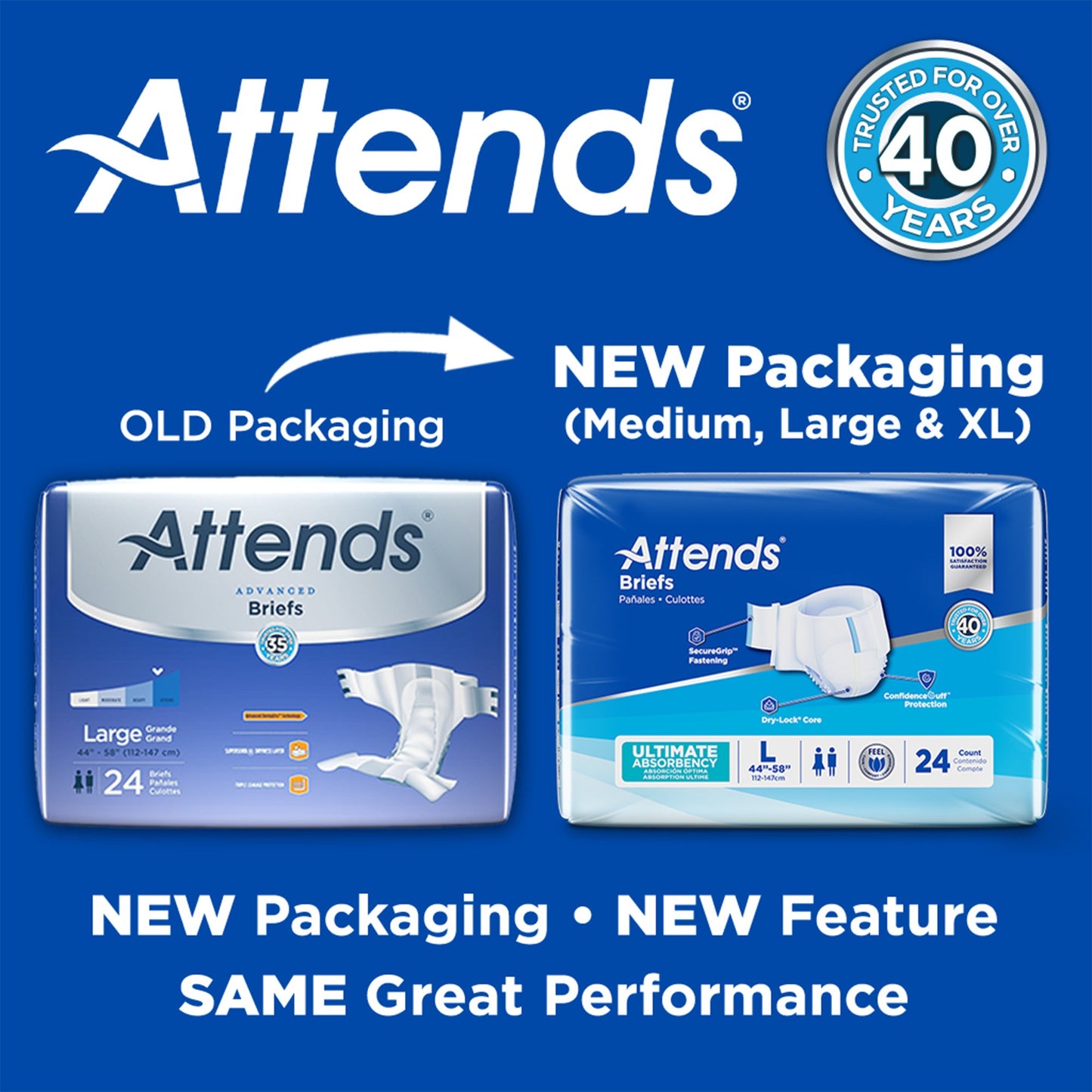 Attends® Advanced Unisex Adult Incontinence Brief X-Large Disposable Heavy Absorbency (950226_BG)