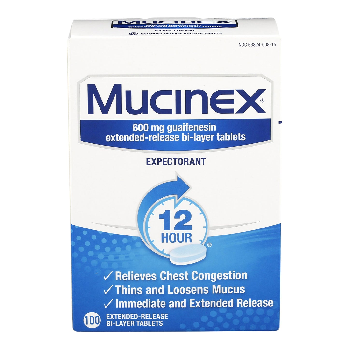 Mucinex® Cold and Cough Relief 600 mg Strength Extended Release Tablet 100 per Bottle (777455_BT)