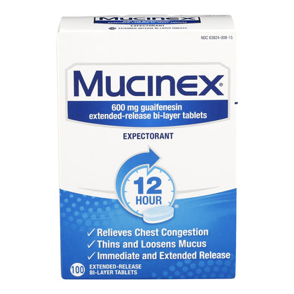 Mucinex® Cold and Cough Relief 600 mg Strength Extended Release Tablet 100 per Bottle (777455_BT)