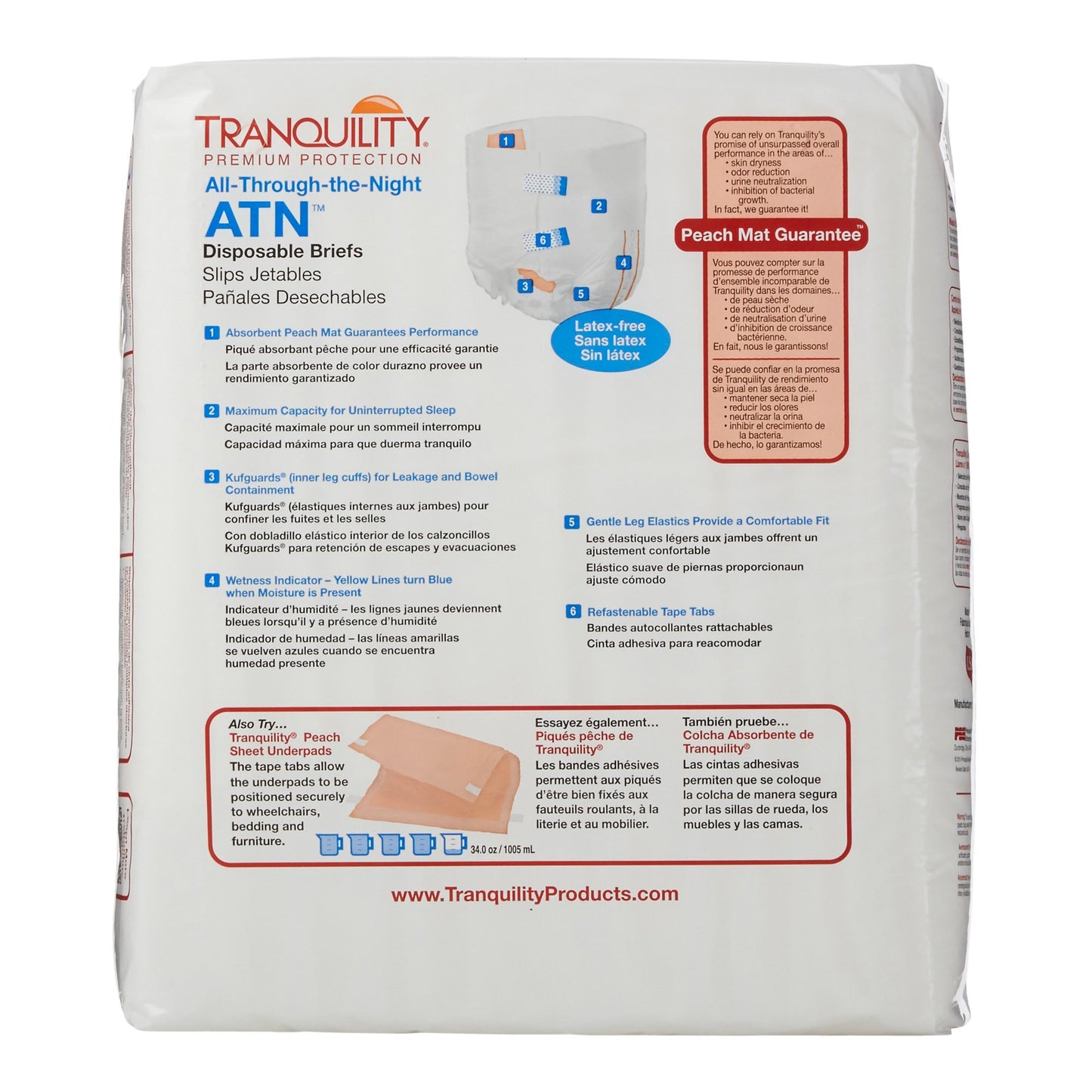 Tranquility® ATN Unisex Adult Incontinence Brief X-Large Disposable Heavy Absorbency (585794_BG)