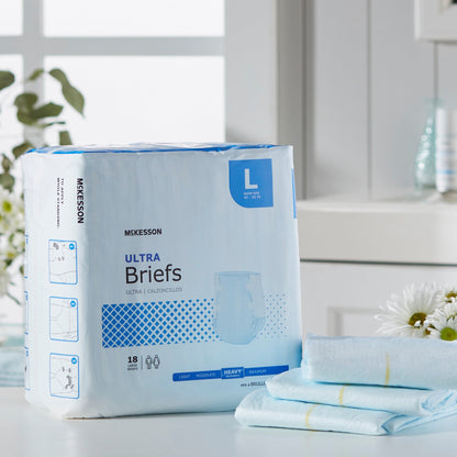 McKesson Ultra Unisex Adult Incontinence Brief Large Disposable Heavy Absorbency (800831_CS)