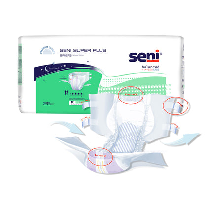Seni® Super Plus Unisex Adult Incontinence Brief Medium Disposable Heavy Absorbency (1163863_CS)