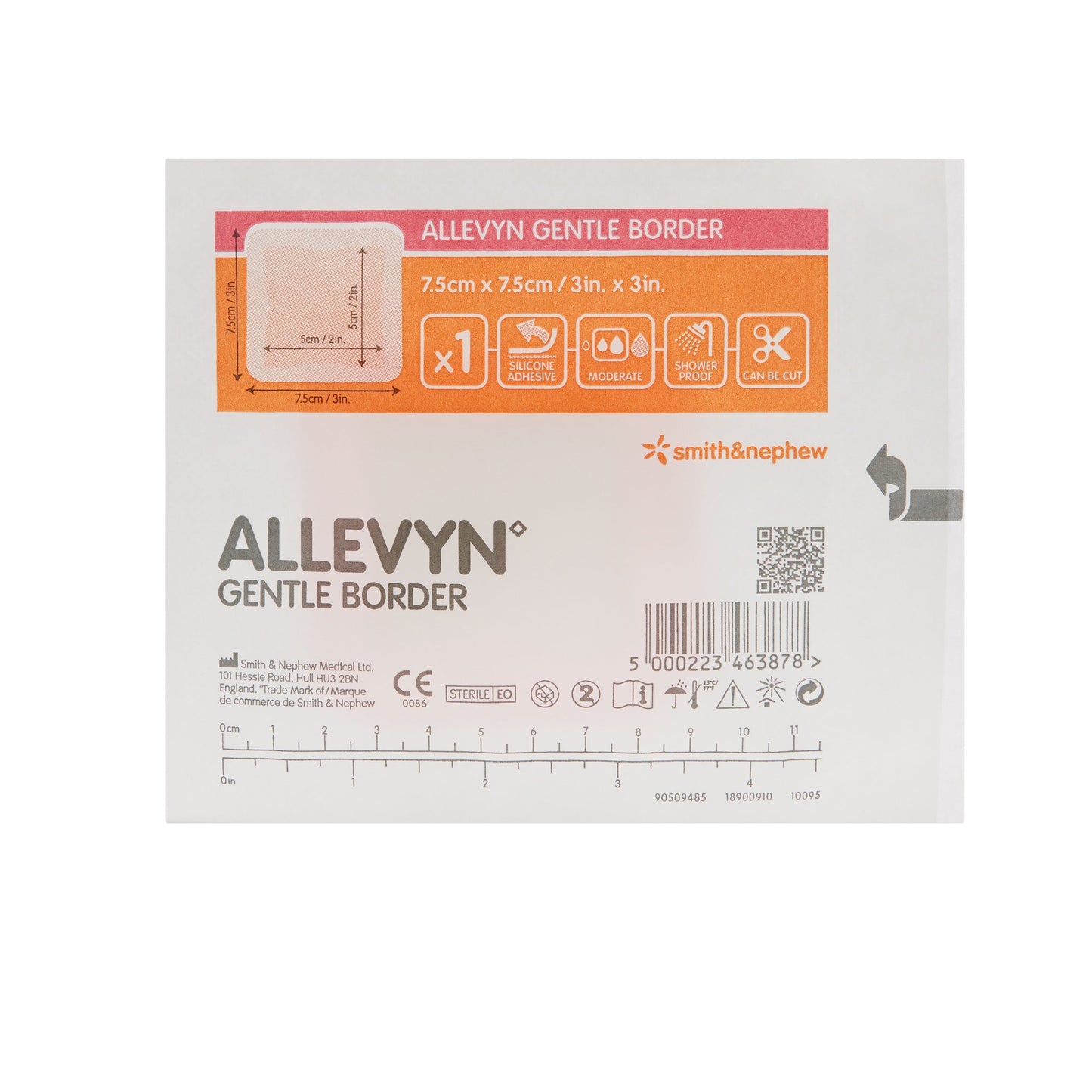 Allevyn Gentle Border Foam Dressing 3 X 3 Inch With Border Film Backing Silicone Gel Adhesive Square Sterile (665772_CS)