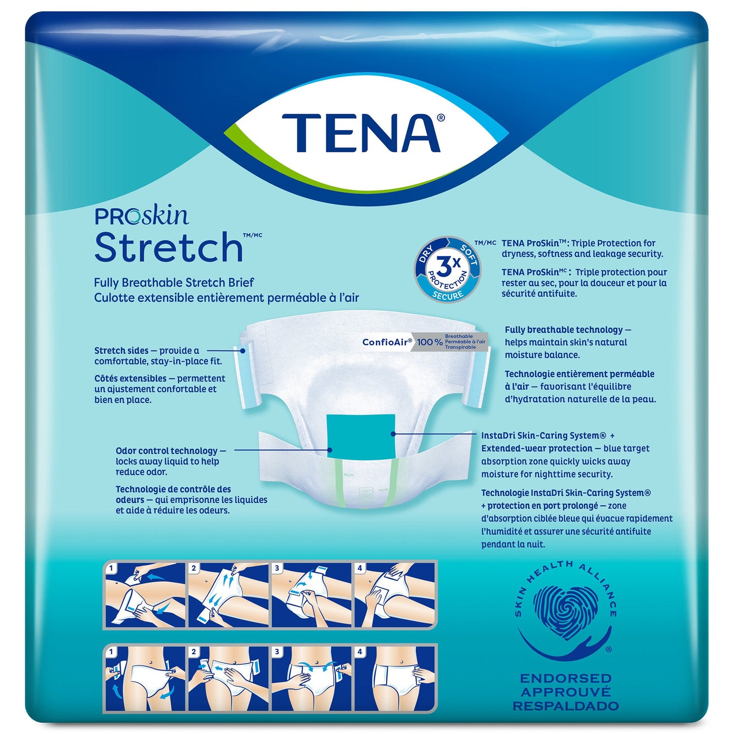 TENA ProSkin Stretch™ Super Unisex Adult Incontinence Brief 3X-Large Disposable Heavy Absorbency (897121_CS)