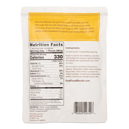Real Food Blends® Tube Feeding Formula Beef / Potatoes / Spinach Flavor Liquid 9.4 oz. Pouch (1032563_EA)