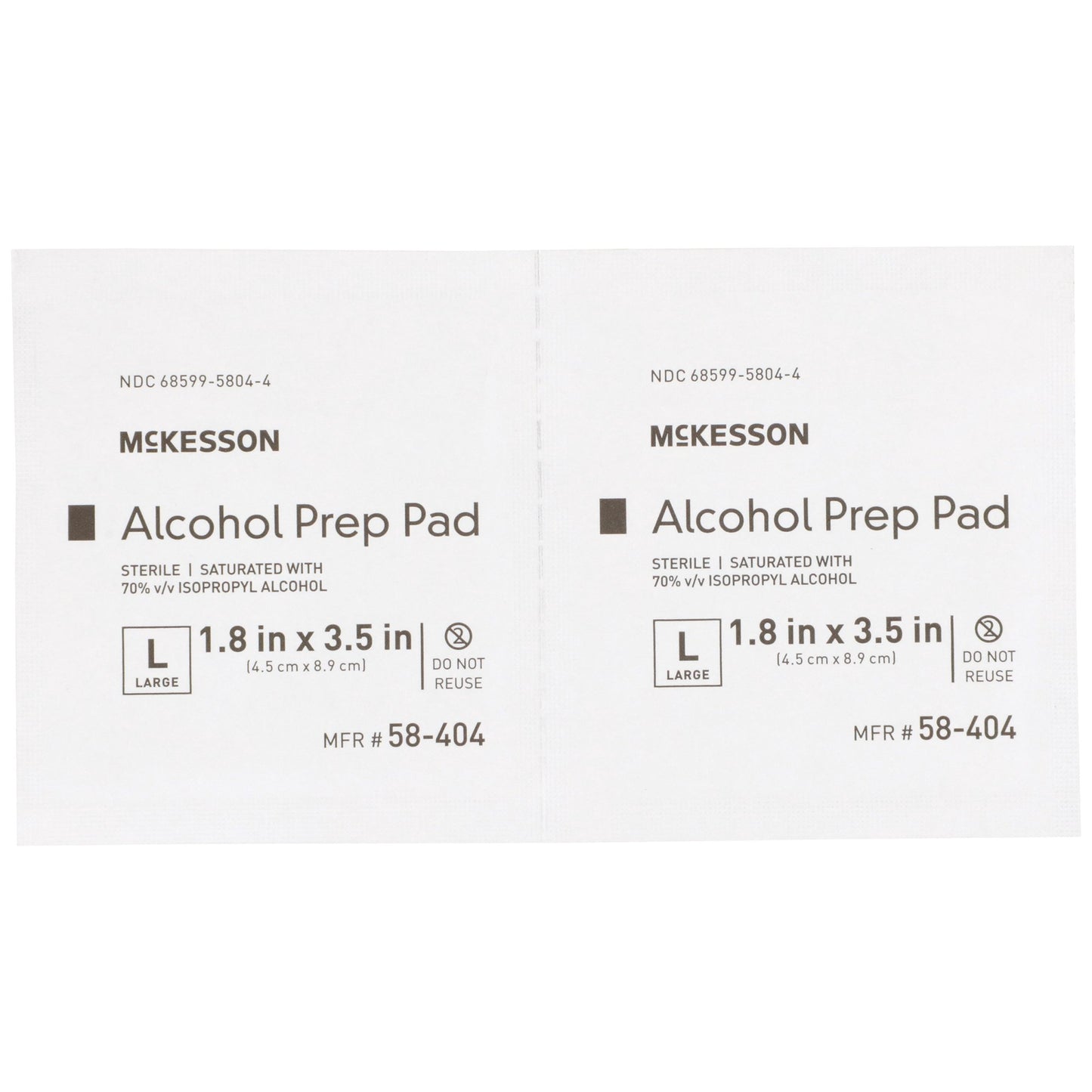 McKesson Alcohol Prep Pad 70% Strength Isopropyl Alcohol Individual Packet Large Sterile (225940_CS)