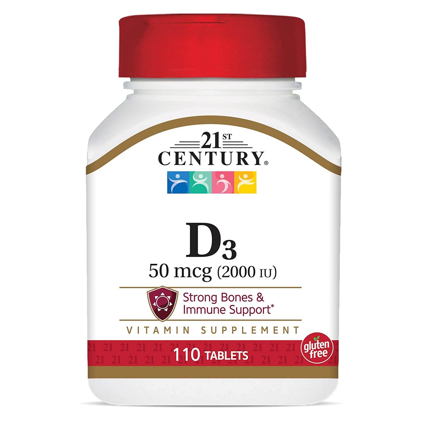 21st Century® Vitamin Supplement Vitamin D 2,000 IU Strength Tablet 110 per Bottle (852701_BT)