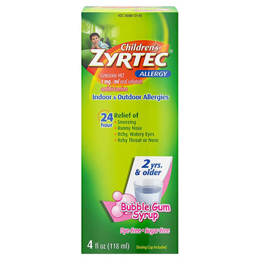 Children's Zyrtec Children's Allergy Relief 1 mg / 1 mL Strength Syrup 4 oz. (1119047_EA)