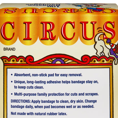 American® White Cross Stat Strip® Adhesive Strip 3/4 X 3 Inch Fabric Rectangle Kid Design (Circus) Sterile (296235_BX)