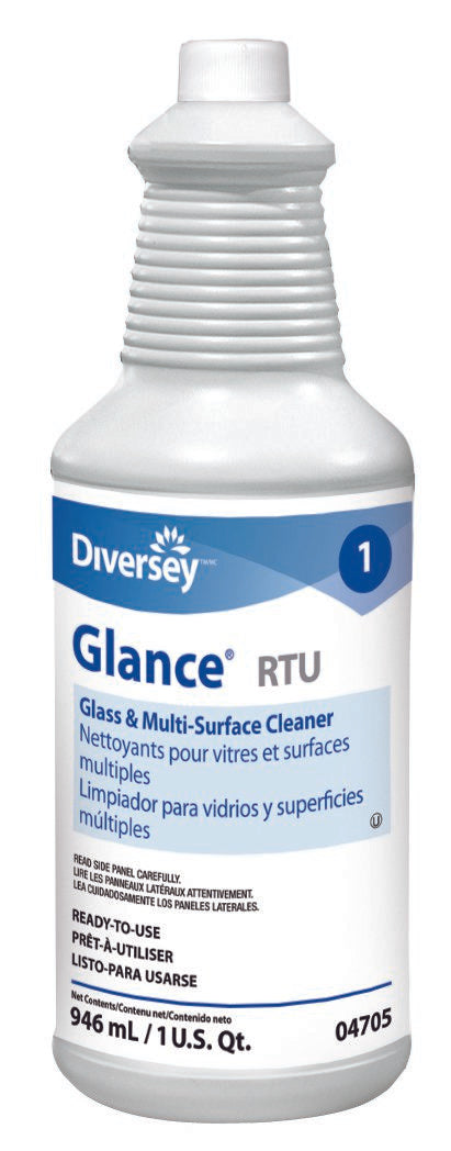 Diversey™ Glance® Glass / Surface Cleaner Ammoniated Trigger Spray Liquid 32 oz. Bottle Ammonia Scent NonSterile (371702_CS)