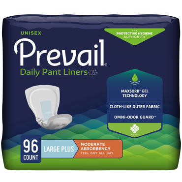 Prevail® Daily Pant Liners Incontinence Liner 28 Inch Length Moderate Absorbency Polymer Core Large Plus (747198_CS)