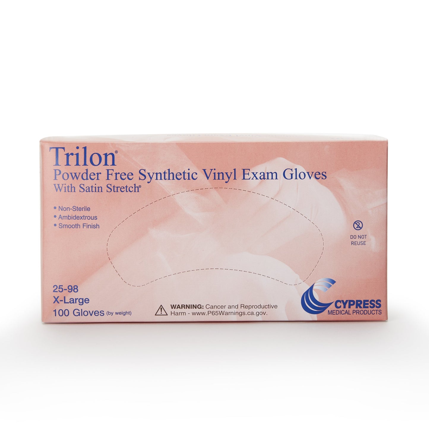 Trilon® Exam Glove X-Large NonSterile Vinyl Standard Cuff Length Smooth Clear Not Rated WITH PROP. 65 WARNING (287772_CS)