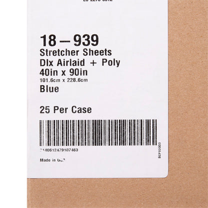 McKesson Stretcher Sheet Flat 40 W X 90 L Inch Blue Polyback Airlaid Disposable (148016_CS)