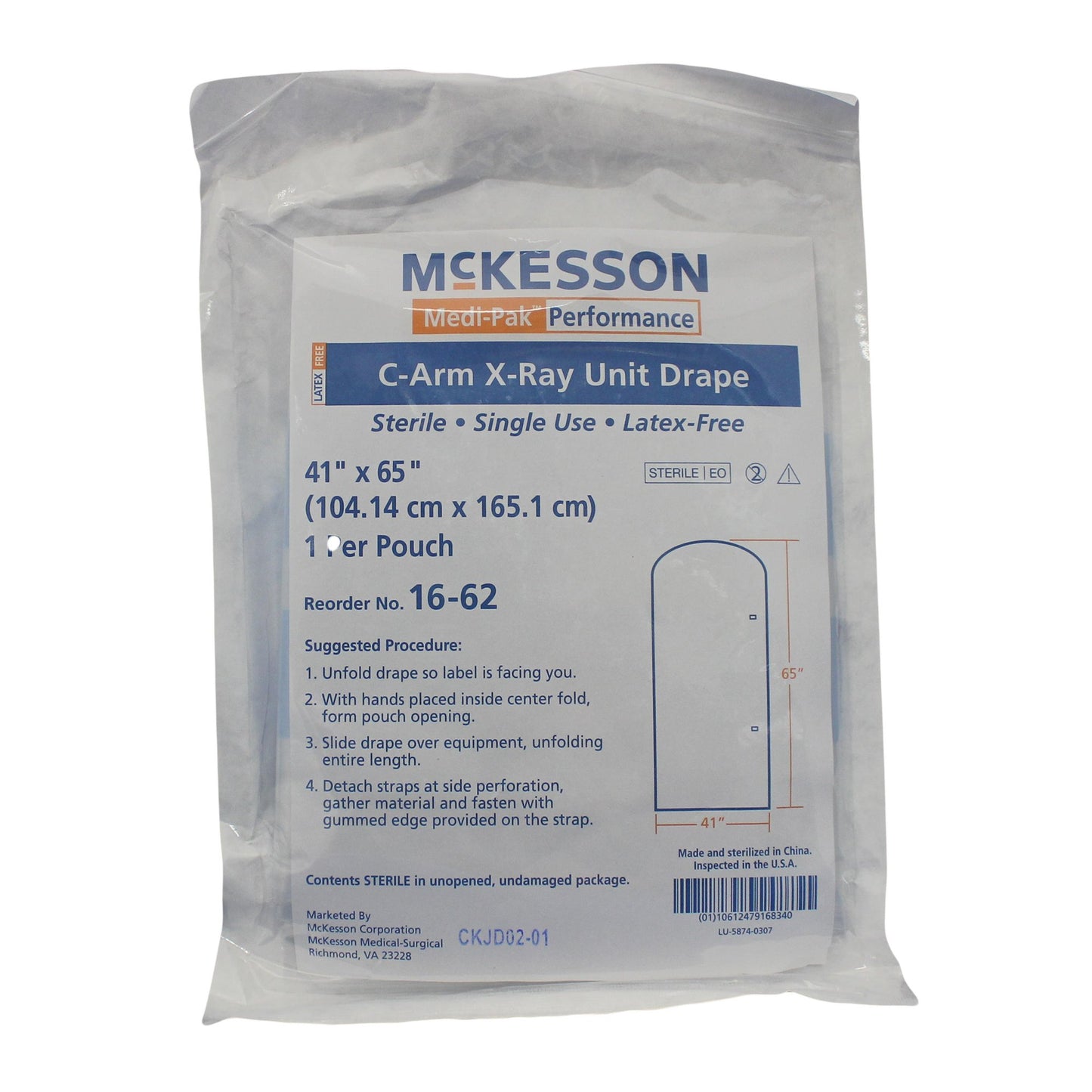 McKesson Mobile X-Ray Drape 41 X 65 Inch For X-Ray or C-Arm Image Intensifiers (566732_BX)