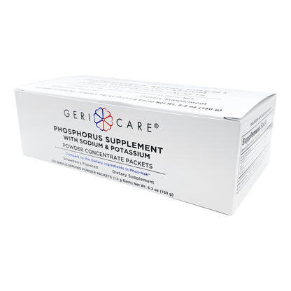 Geri-Care® Dietary Supplement Phosphorus / Sodium / Potassium 250 mg -160 mg - 280 mg Strength Oral Powder 100 per Box Strawberry Flavor (1179898_PK)