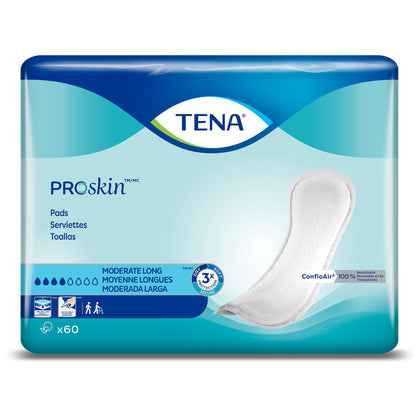TENA ProSkin™ Moderate Long Bladder Control Pad 12 Inch Length Moderate Absorbency Dry-Fast Core™ One Size Fits Most (766686_BG)