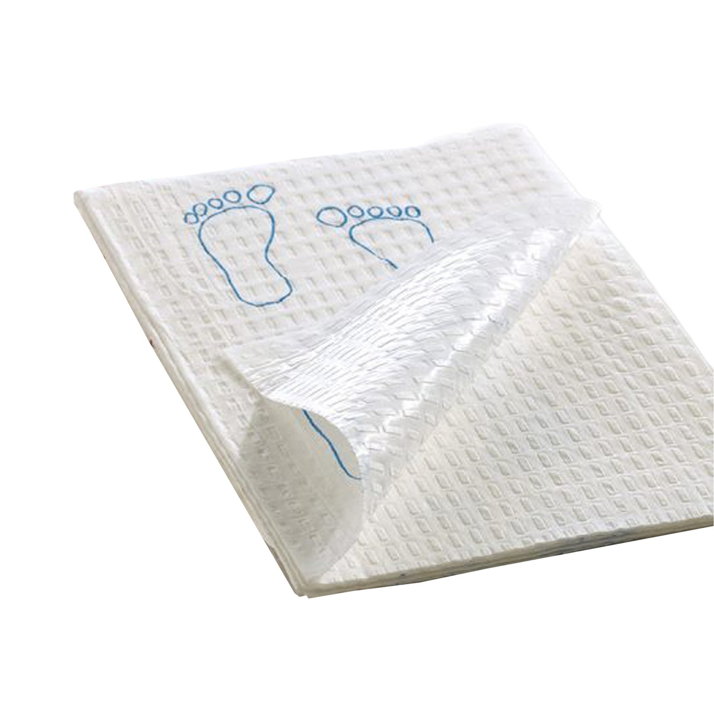 Footprint® Procedure Towel 13-1/2 X 18 Inch White / Blue Footprints NonSterile (198385_CS)